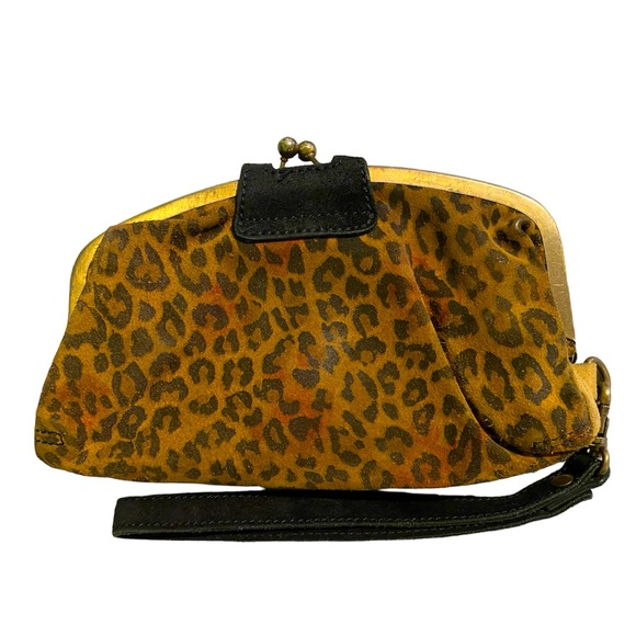 Tasha Polizzi Collection Cheetah Print Gold Turquoise Clutch Wristlet Western - Picture 2 of 15